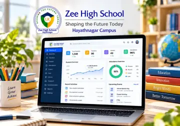 Laptop showing a school administration dashboard